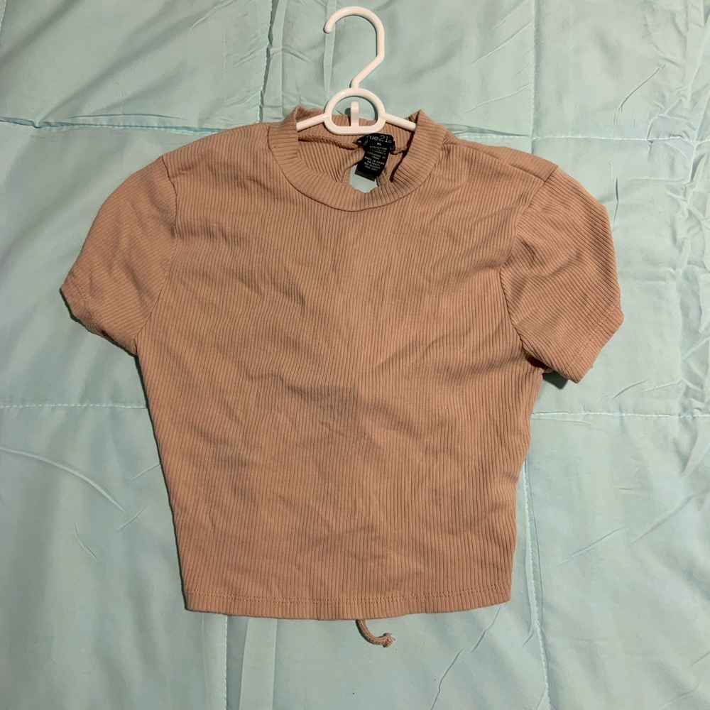 Rue 21 tan open tie back top